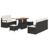 vidaXL Conjunto de sof&aacute;s de jard&iacute;n 8 uds. Negro rat&aacute;n sint&eacute;tico