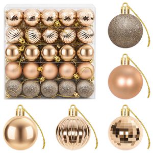 vidaXL Juego de bolas navide&ntilde;as 100 uds. Oro Rosa 4 cm Poliestireno
