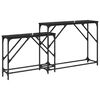 vidaXL Mesa Consola 2 pcs Roble Negro 100 x 28 x 75 cm