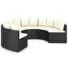 vidaXL Set de sof&aacute;s de jard&iacute;n 6 piezas y cojines rat&aacute;n sint&eacute;tico negro
