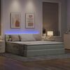 vidaXL Cama con almacenamiento y LED con LED Gris Claro 180 x 200 cm