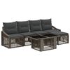 vidaXL Conjunto de sof&aacute;s de jard&iacute;n 6 uds. Gris y Gris Oscuro