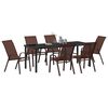 vidaXL Conjunto de Comedor de Jard&iacute;n 7 pcs Marr&oacute;n y Negro
