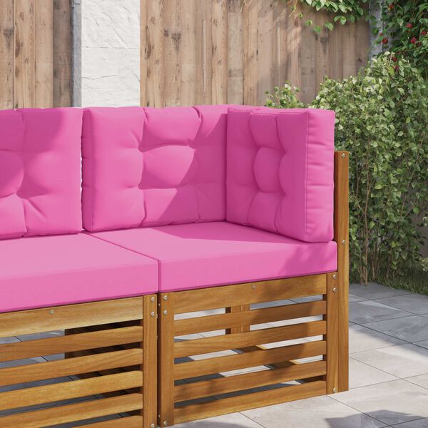 vidaXL Coj&iacute;n para sof&aacute; de exterior 3 pcs Rosa Poli&eacute;ster