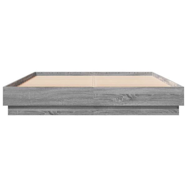 vidaXL Estructura de cama madera de ingeniería gris Sonoma 150x200 cm