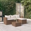 vidaXL Set muebles de jardín ratán sintético marrón