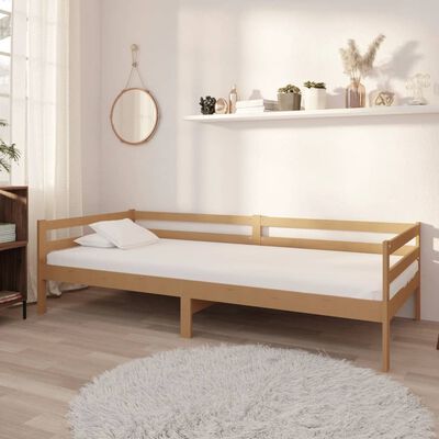 vidaXL Sofá cama madera maciza de pino marrón miel 90x200 cm