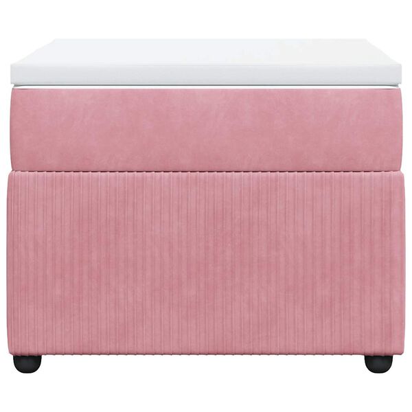 vidaXL Cama box spring con colch&oacute;n terciopelo rosa 90x200 cm