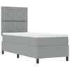 vidaXL Cama tipo Box Spring con colch&oacute;n Gris Claro 80 x 200 cm tela