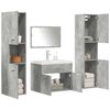 vidaXL Set muebles de ba&ntilde;o 5 piezas madera ingenier&iacute;a gris hormig&oacute;n