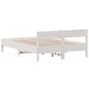 vidaXL Estructura de cama sin colch&oacute;n madera de pino blanco 135x190 cm