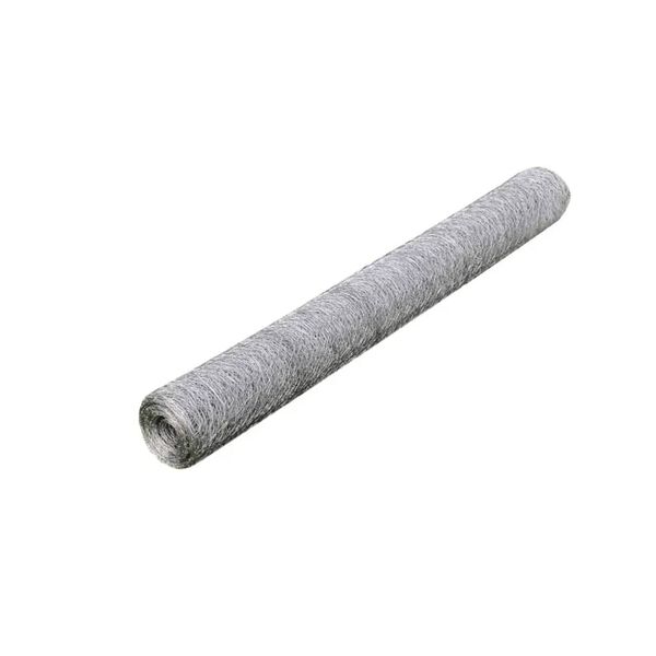 vidaXL Malla de alambre de acero galvanizado plateada 25x0,5 m