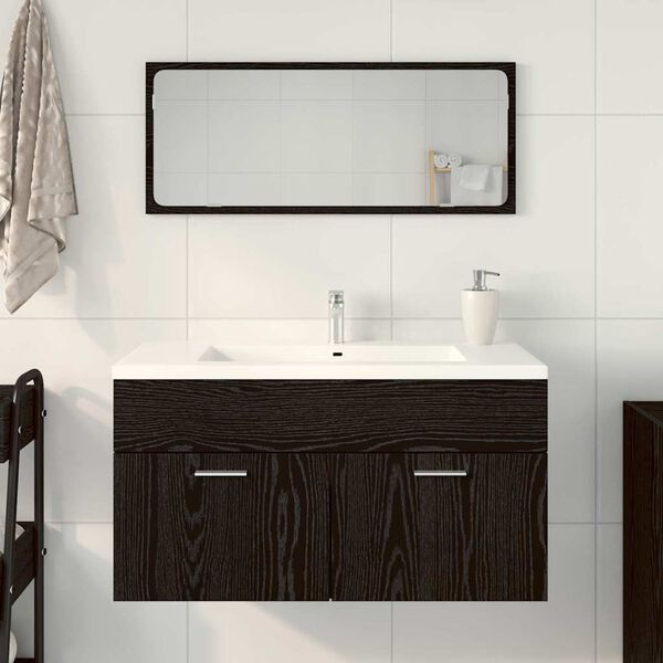 vidaXL Juego de Muebles de Baño 2 pcs Roble Negro 90 x 38.5 x 46 cm
