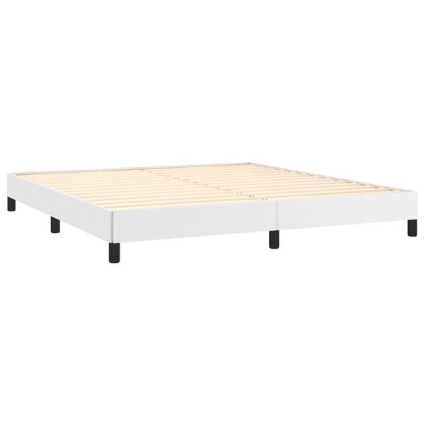 vidaXL Estructura de cama sin colch&oacute;n cuero sint&eacute;tico blanco 180x200cm