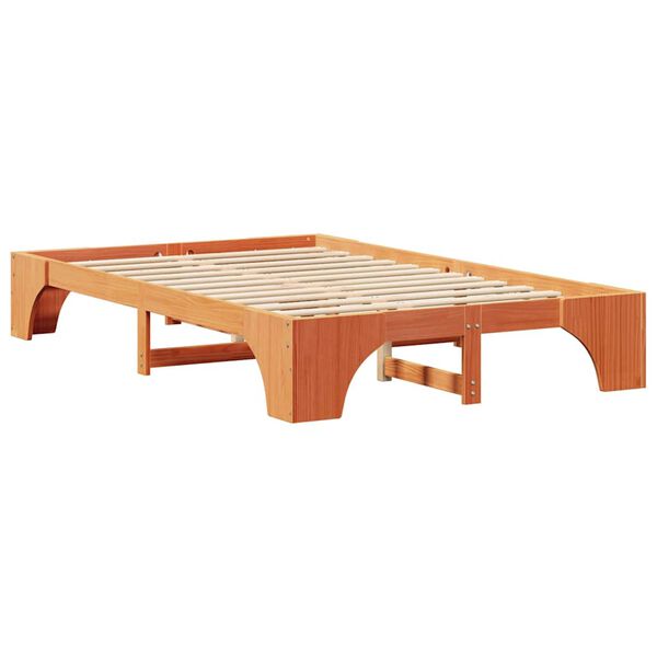 vidaXL Estructura de cama Marrón cera 120 x 200 cm