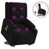 vidaXL Sill&oacute;n reclinable de masaje elevable tela negro