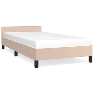 vidaXL Estructura de cama con cabecero sin colch&oacute;n capuchino 100x200cm