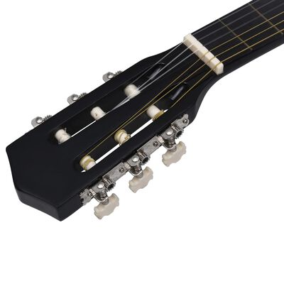 vidaXL Guitarra clásica para principiantes con funda negro 3/4 36"
