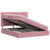 vidaXL Cama con almacenamiento y colch&oacute;n Rosa 180 x 200 cm Terciopelo