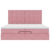 vidaXL Estructura de cama otomana colchones terciopelo rosa 200x200cm