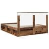vidaXL Estructura de cama con cabecera Madera vieja 160 x 200 cm