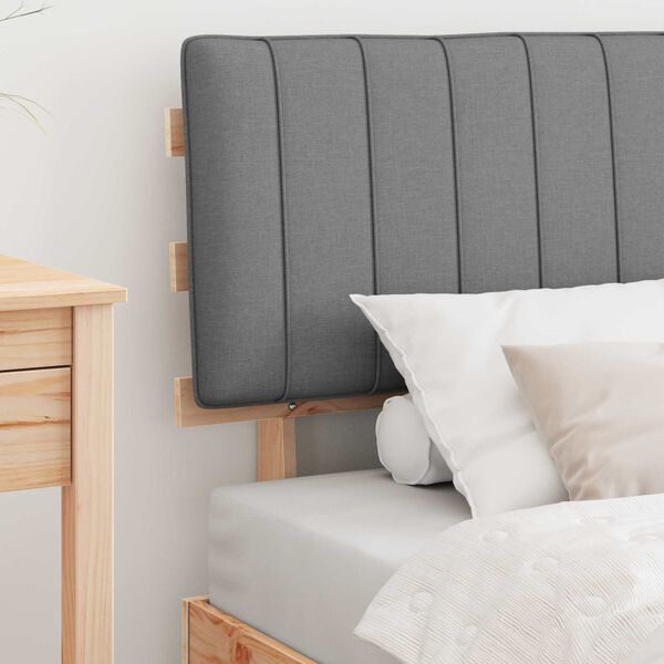 vidaXL Estructura de Cama con Cabecera Tapizada Gris Claro 90 x 190 cm