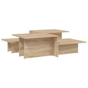 vidaXL Mesas de centro 2 uds madera contrachapada roble Sonoma