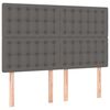vidaXL Cabecero de cama gris 144x5x118/128 cm piel sint&eacute;tica