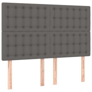 vidaXL Cabecero de cama gris 144x5x118/128 cm piel sint&eacute;tica