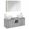 vidaXL Juego de Muebles de Ba&ntilde;o 4 uds. Sonoma gris