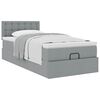 vidaXL Estructura de cama otomana con colch&oacute;n tela gris claro 90x190cm