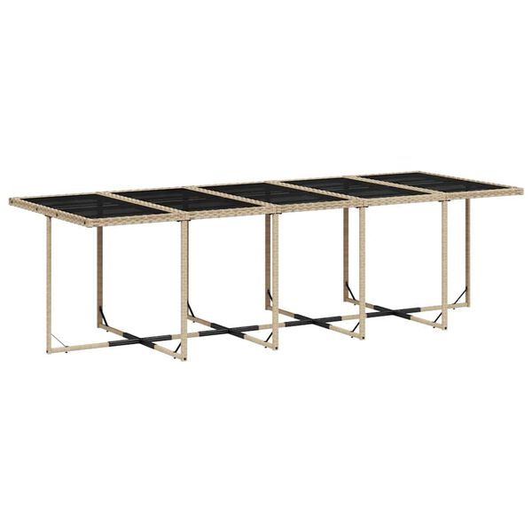 vidaXL Set comedor de jard&iacute;n 11 pzas con cojines rat&aacute;n sint&eacute;tico beige