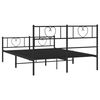 vidaXL Estructura cama sin colch&oacute;n con estribo metal negro 160x200 cm