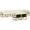 vidaXL Conjunto de sof&aacute;s de exterior 8 uds. Blanco y Crema