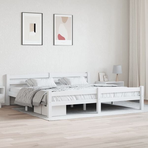 vidaXL Estructura de cama sin colch&oacute;n madera maciza de pino 200x200 cm