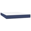vidaXL Cama box spring con colch&oacute;n y LED tela azul 140x200 cm