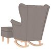 vidaXL Sill&oacute;n mecedora con taburete tela gris taupe