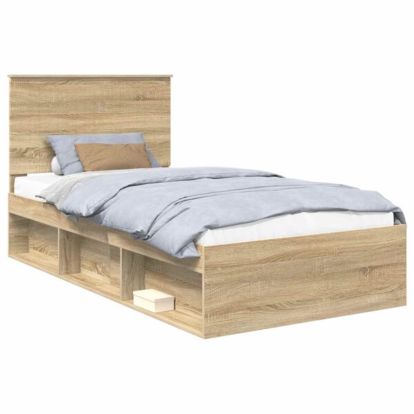 vidaXL Estructura de cama Sonoma 100 x 200 cm Madera de pino macizo