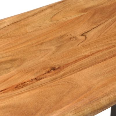 vidaXL Banco con borde irregular madera maciza de acacia y acero 110cm