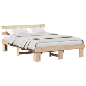 vidaXL Estructura de cama Natural 160 x 200 cm Madera de pino macizo