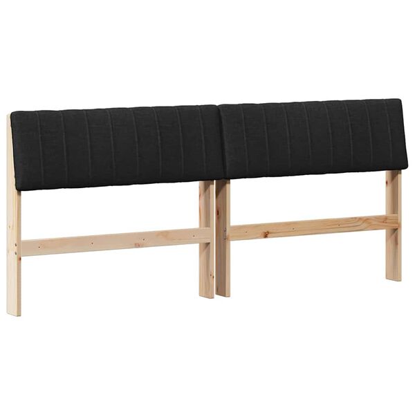 vidaXL Cabecero tapizado Negro 180 cm Madera de pino macizo