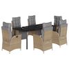 vidaXL Set comedor de jard&iacute;n 7 pzas con cojines rat&aacute;n sint&eacute;tico beige