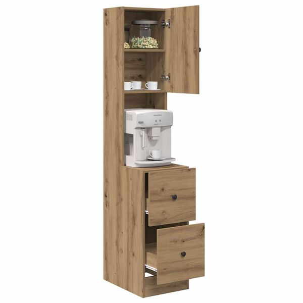 vidaXL Aparador de cocina con caj&oacute;n Roble artesanal 32 x 50 x 180 cm