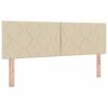 vidaXL Cama tipo Box Spring con colch&oacute;n Crema 140 x 200 cm tela