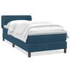 vidaXL Cama box spring con colch&oacute;n terciopelo azul oscuro 90x210 cm