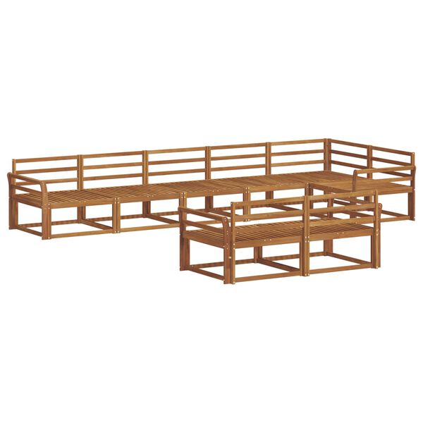 vidaXL Conjunto de sof&aacute;s de exterior 8 pcs Natural