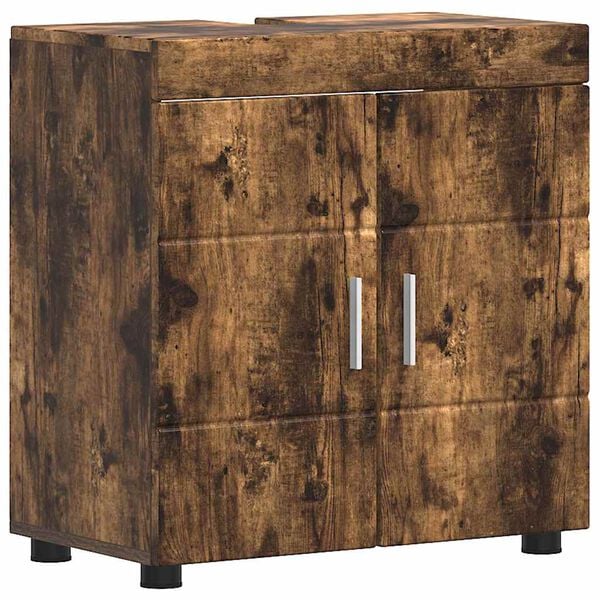 vidaXL Juego de Muebles de Ba&ntilde;o TULUM Roble ahumado 60 x 34 x 63 cm