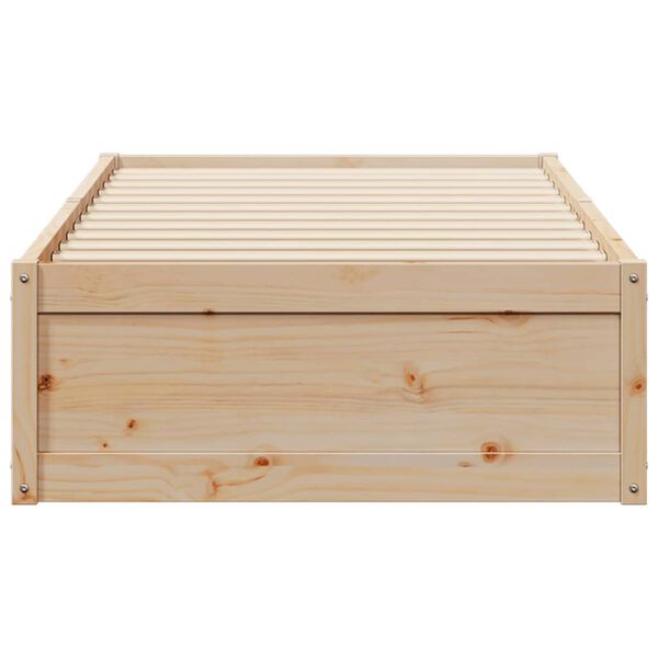 vidaXL Estructura de cama sin colchón madera maciza pino 75x190 cm