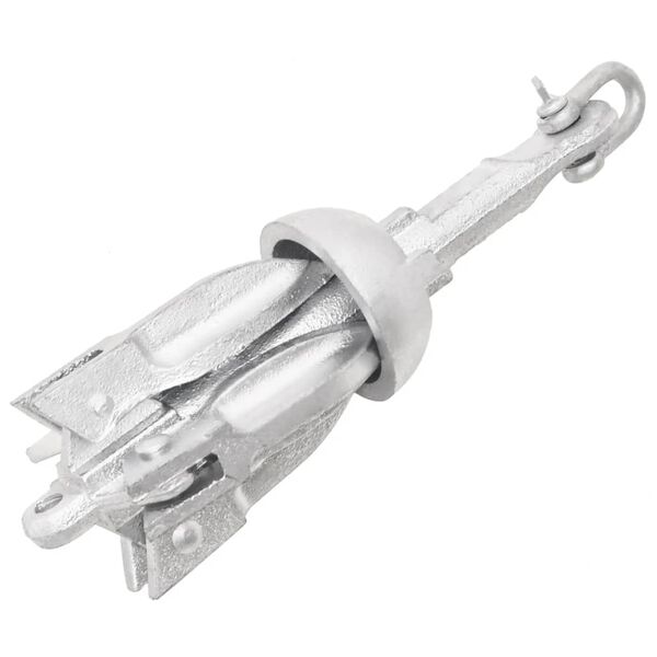 vidaXL Ancla plegable hierro fundido galvanizado caliente plata 0,7 kg