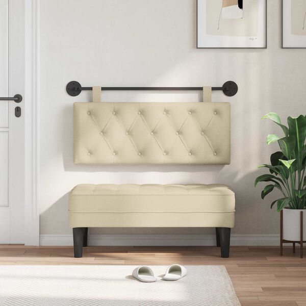 vidaXL Cabecera Colgante Crema 110 x 55 x 7 cm tela